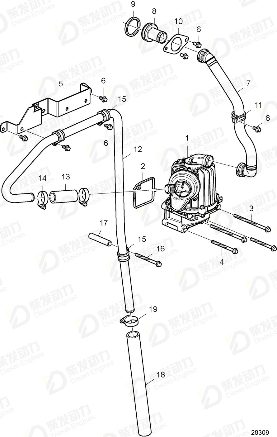 VOLVO Pipe 21866017 Drawing